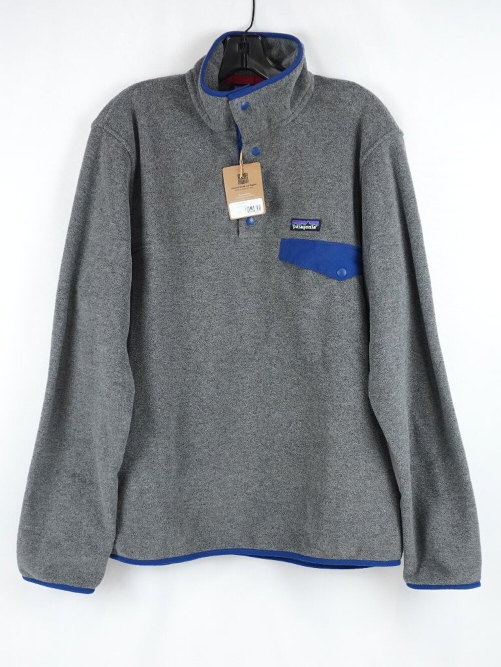 Patagonia Lightweight Synchilla Snap-T Pullover In Nickel/Blue - Size Medium
